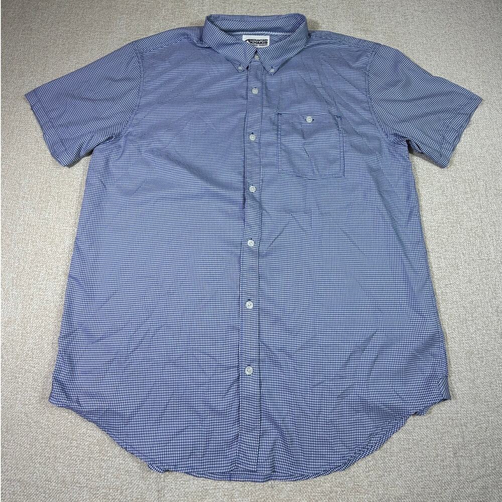 Mountain Khaki Men 2XL Blue White Check Shirt Athleisure Outdoor Casual Top